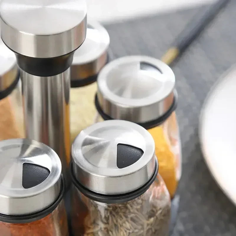 Glass Spice Jar Storage Rack