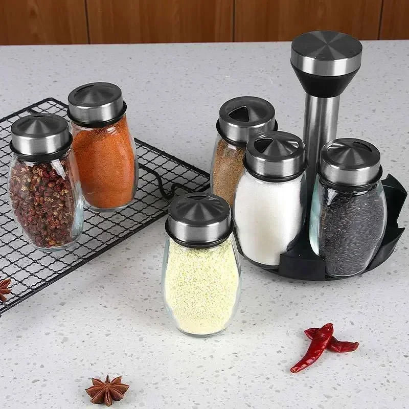 Glass Spice Jar Storage Rack