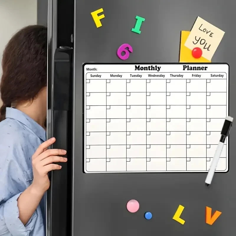 Magnetic Dry Erase Refrigerator Calendar