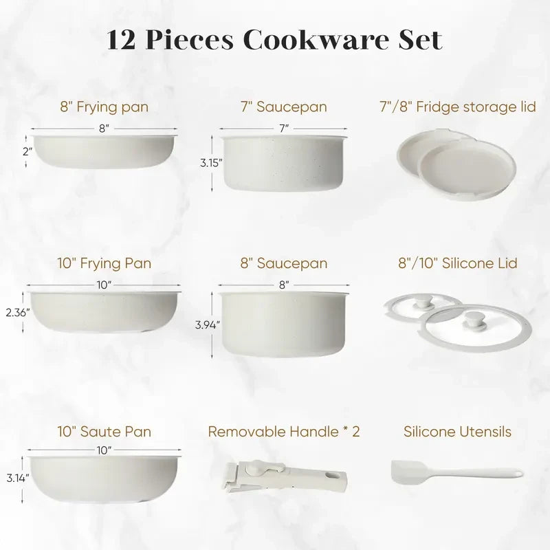 Nonstick Detachable Handle Cookware Set