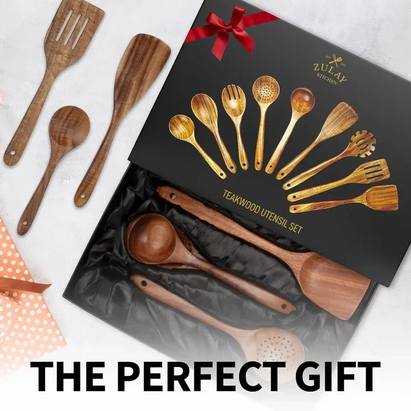 Teak Wood Cooking Utensil Set