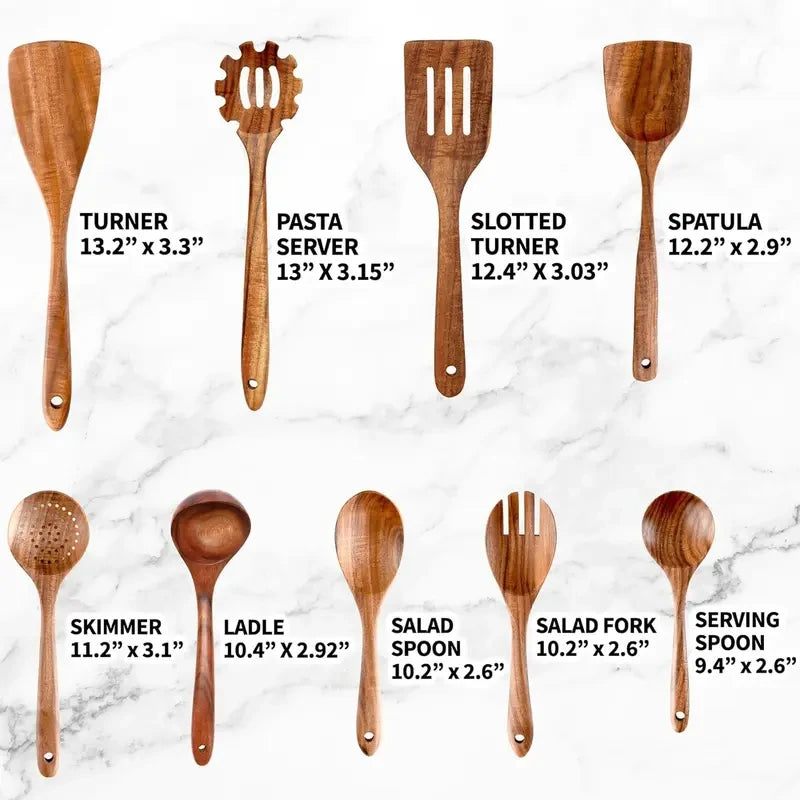 Teak Wood Cooking Utensil Set