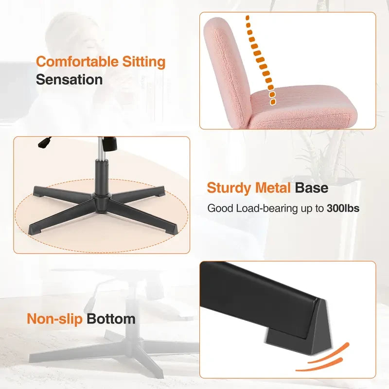Wide Swivel Criss Cross Desk Chair
