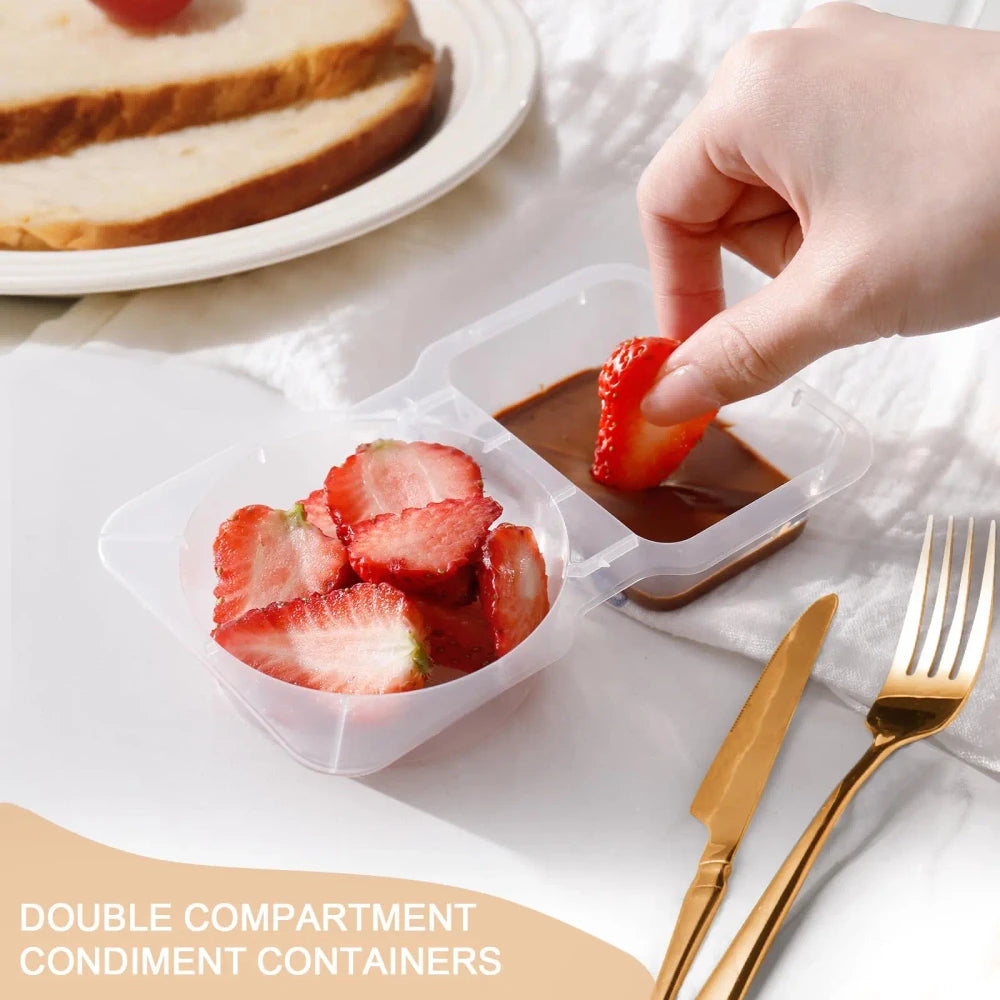 Clear Double Compartment Snack Container