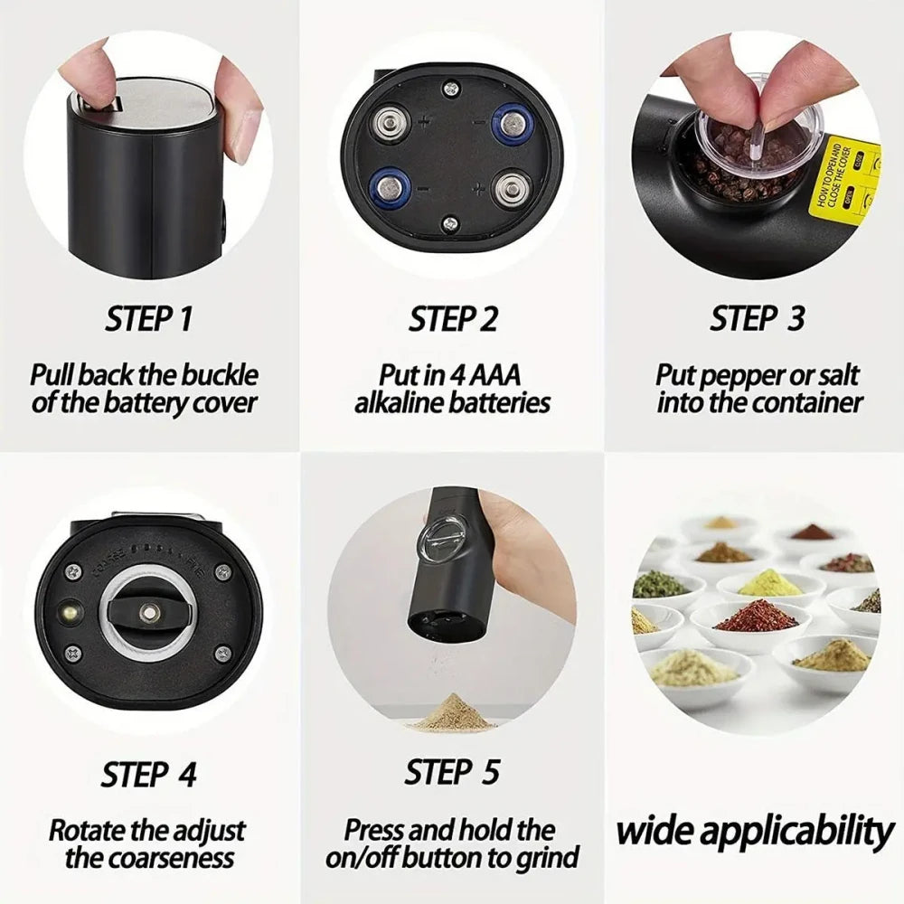 Electric Salt and Pepper Grinder Set
