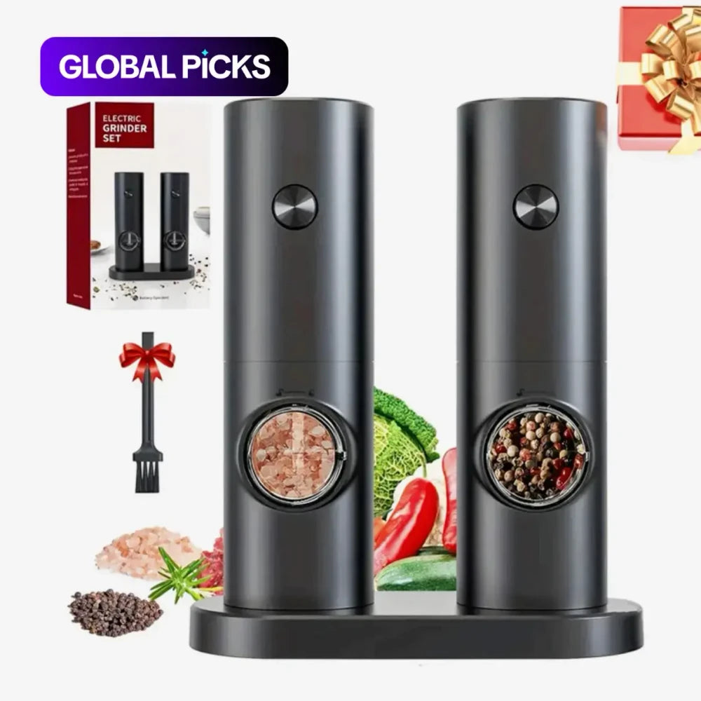 Electric Salt and Pepper Grinder Set