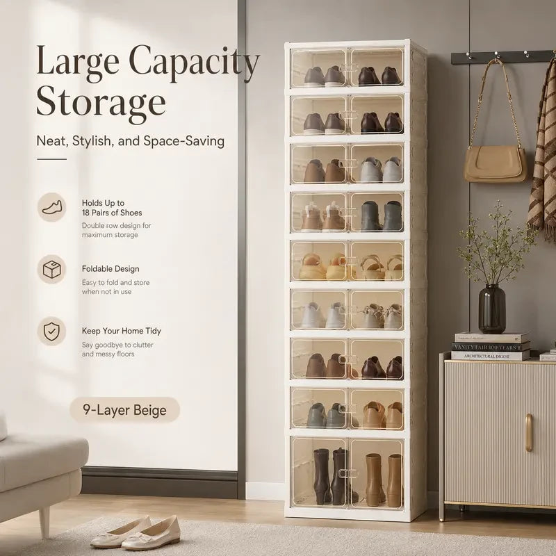 Folding Transparent Shoe Cabinet