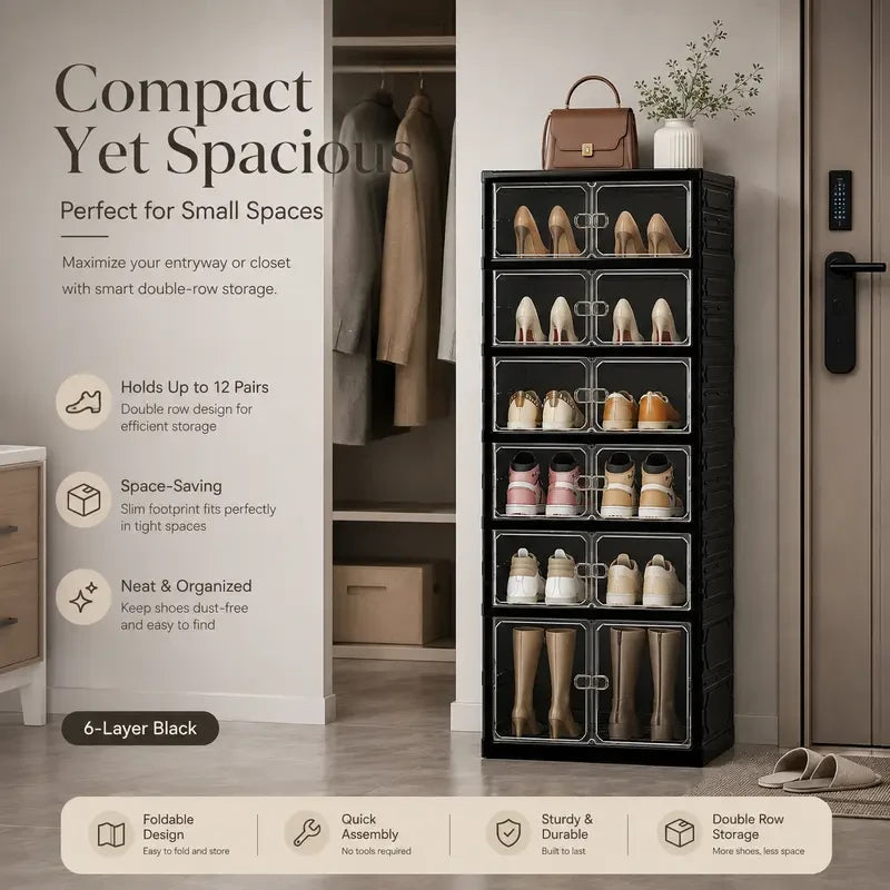 Folding Transparent Shoe Cabinet