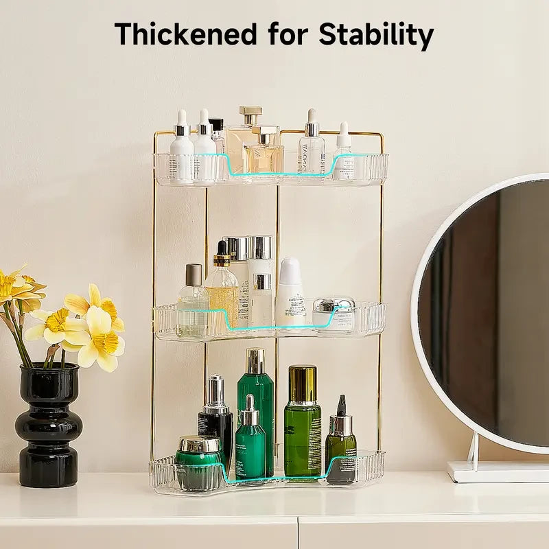 Clear Tiered Corner Vanity Organizer