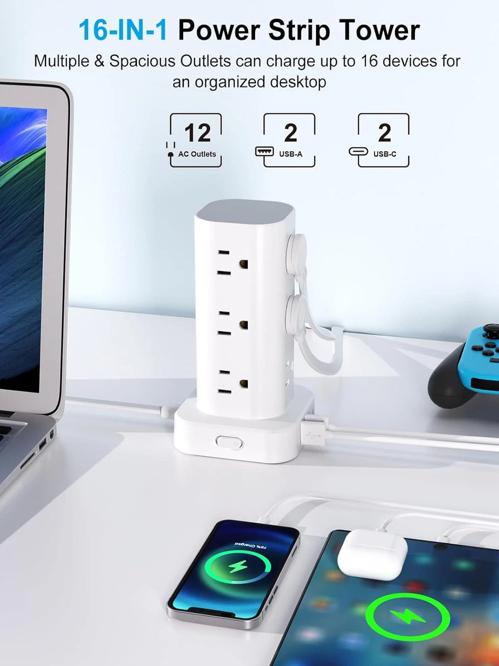 Multiport Surge Protector Tower