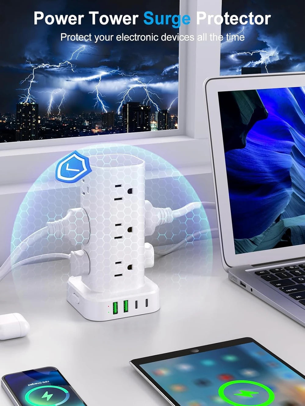 Multiport Surge Protector Tower