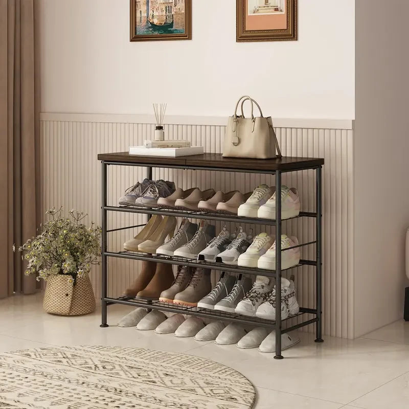 Industrial Metal Shoe Rack
