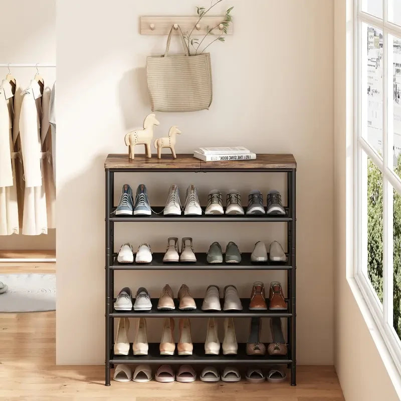 Industrial Metal Shoe Rack