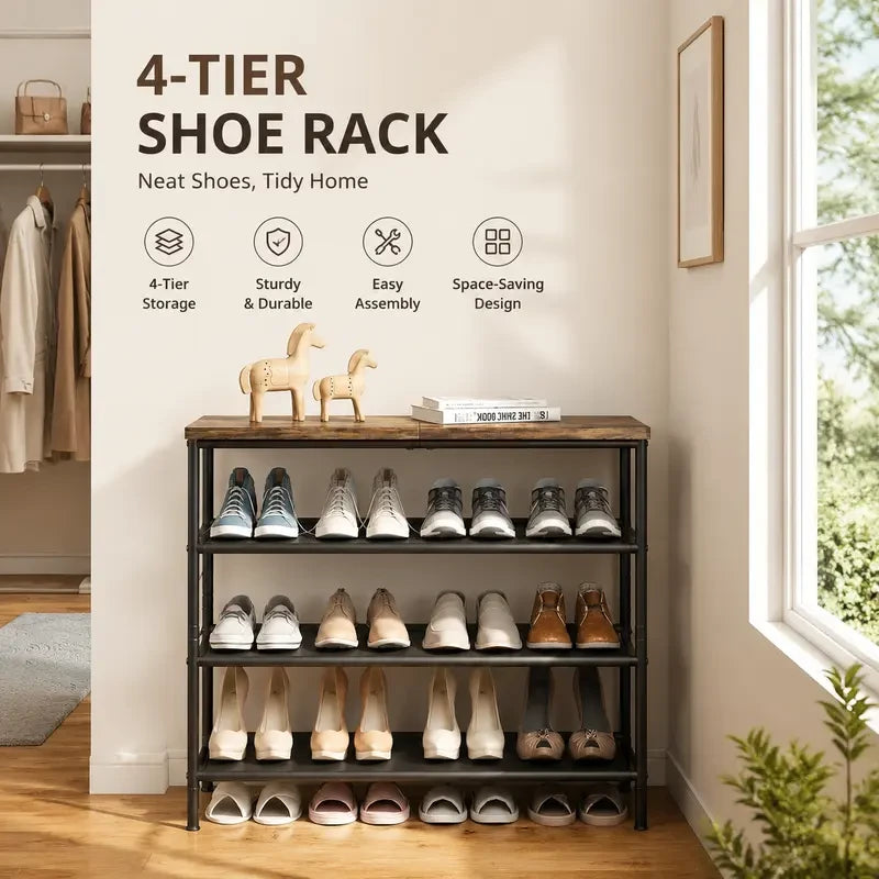 Industrial Metal Shoe Rack