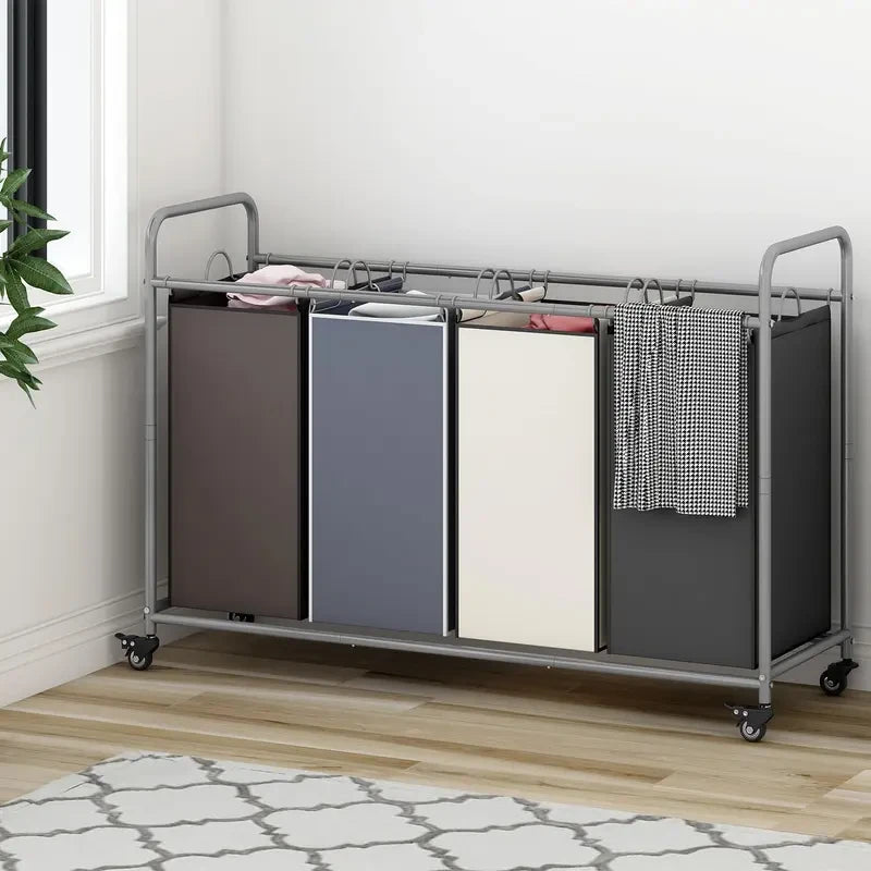 Four Bag Rolling Laundry Sorter