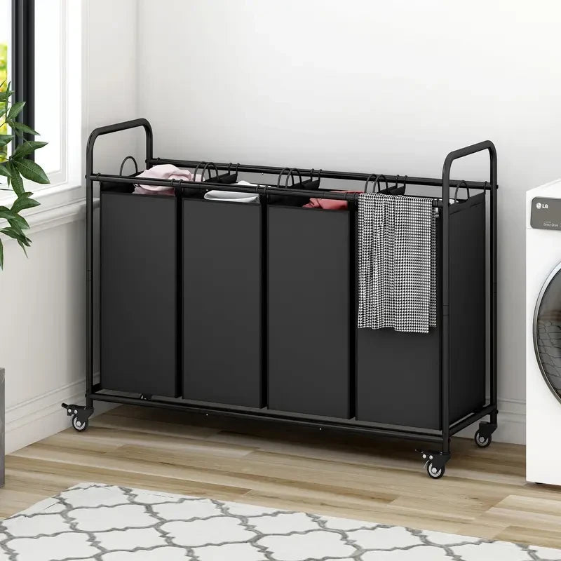 Four Bag Rolling Laundry Sorter