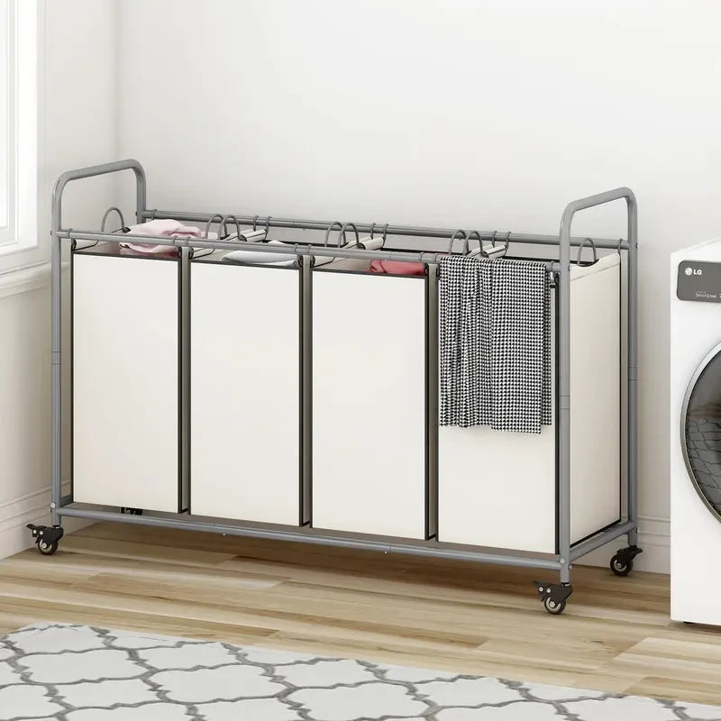 Four Bag Rolling Laundry Sorter