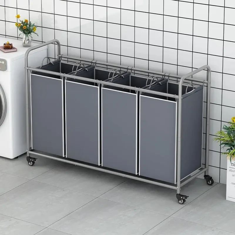 Four Bag Rolling Laundry Sorter